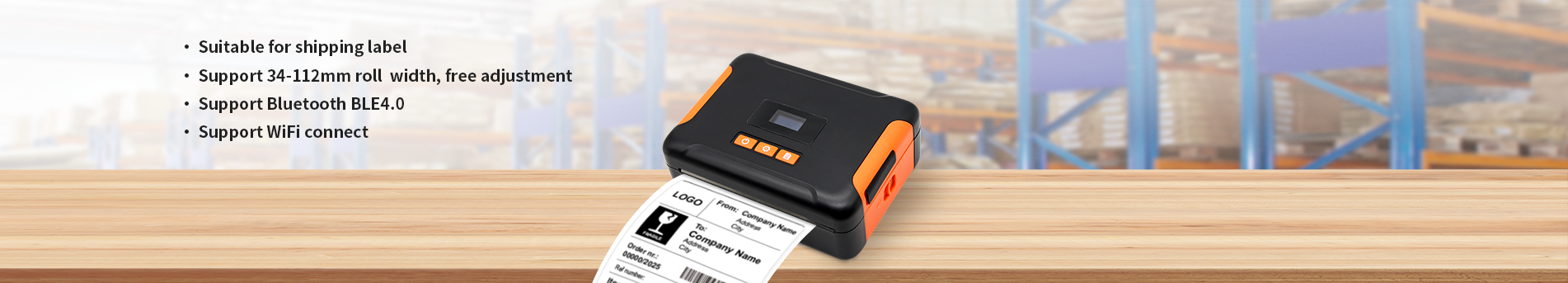 CASHINO KLP-400 4-inch Thermal Portable Printer: Your Mobile Labeling Solution for Logistics/Warehouse/Retail