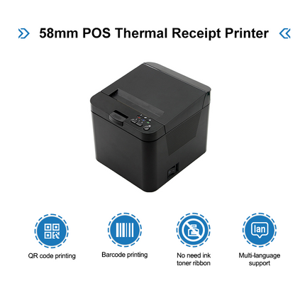 Cashino CSN-58II 2 Inch Mini Desktop Thermal Pos Receipt Printer - CASHINO PRINTER
