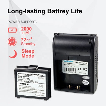 Cashino PTP-II 2 Inch 58mm Mobile bluetooth Android Mini Thermal Receipt Printer - CASHINO PRINTER