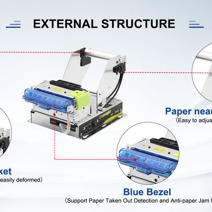 Cashino KP-300 Auto Cutter 80mm Ethernet Kiosk Thermal Printer for Self Service Vending Machine - CASHINO PRINTER