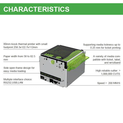 Cashino KP-830 80mm KIOSK Thermal Printer - CASHINO PRINTER
