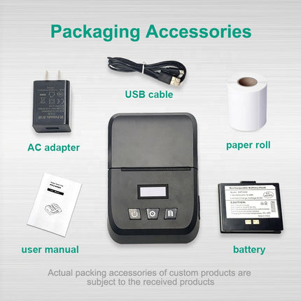 Cashino KLP-II 2 Inch Small Pocket Portable Thermal Label Printer with Direct USB Charging - CASHINO PRINTER