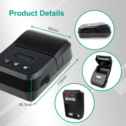 Cashino KLP-II 2 Inch Small Pocket Portable Thermal Label Printer with Direct USB Charging - CASHINO PRINTER