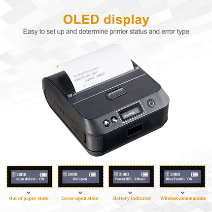 Cashino PTP-III 3 Inch 80mm Handheld bluetooth Mobile Wireless Thermal Receipt Printer for POS Printing - CASHINO PRINTER